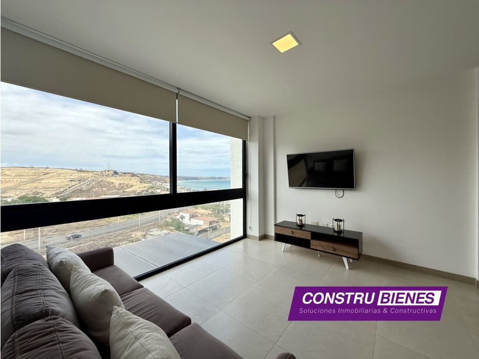 Departamento amoblado vista al mar en Urb. Ciudad del Mar, Manta - 1