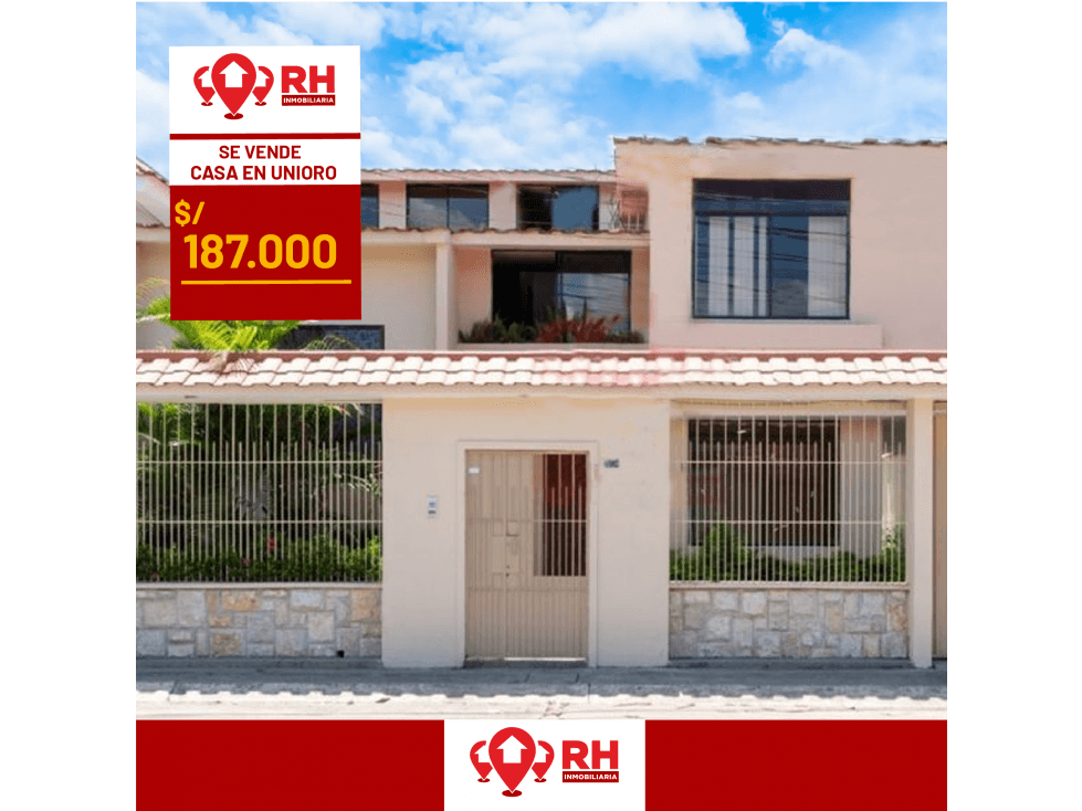 CASA  DE 5 HABITACIONES EN VENTA EN UNIORO, MACHALA #JXHT - 1