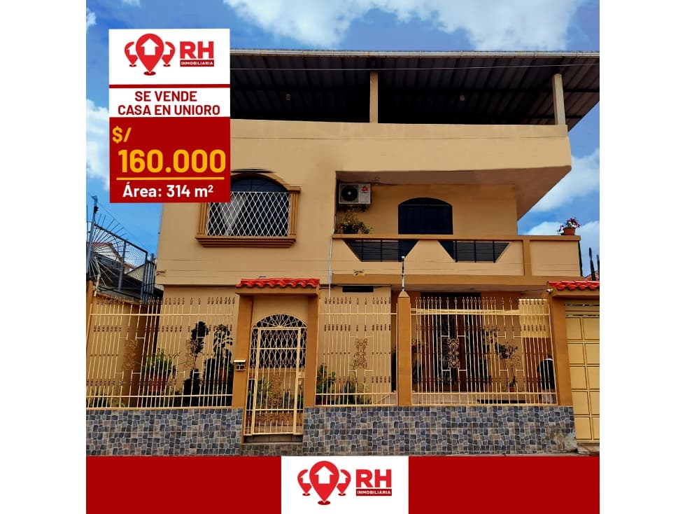 CASA EN VENTA EN LA CDLA. UNIORO, MACHALA - 1