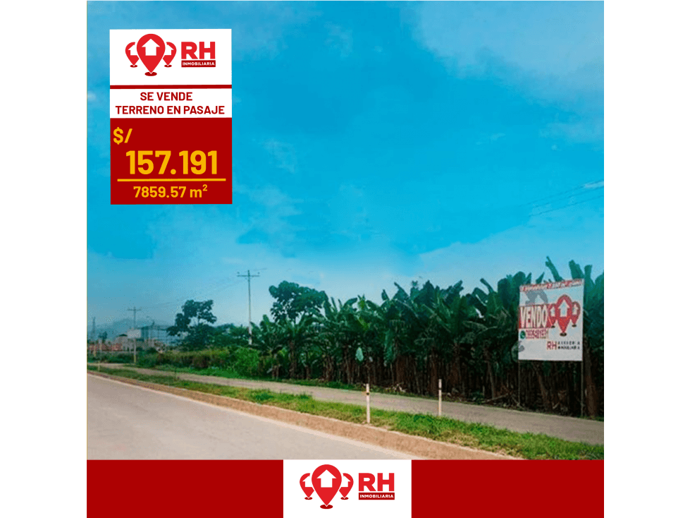 TERRENO EN VENTA EN VIA PRINCIPAL  A PASAJE DE 7.859,57 m2 #871 - 1