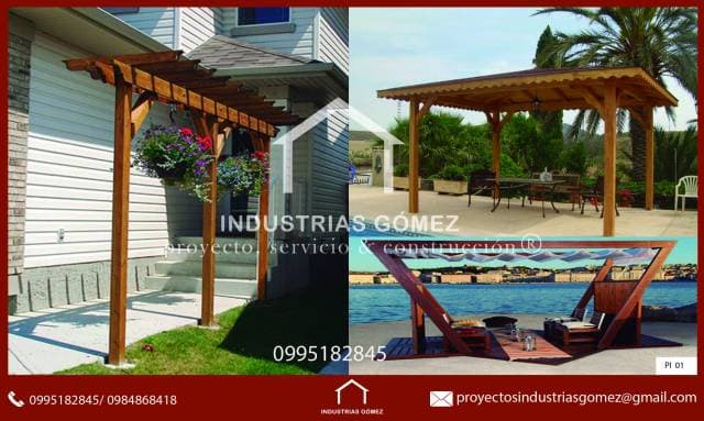 INDUSTRIAS GOMEZ-pérgolas de madera-pérgolas-decoración-jardín-metálicas-VENDO-CAMBIO-TRUEQUE-Manabí-QUITO-Ecuador-GUAYAQUIL - 1