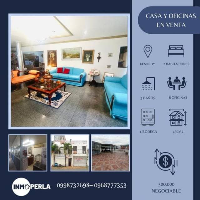 Casa 3 pisos en venta ubicada en Kennedy Norte, con local comercial, 6 oficinas, y amplia terraza. - 1
