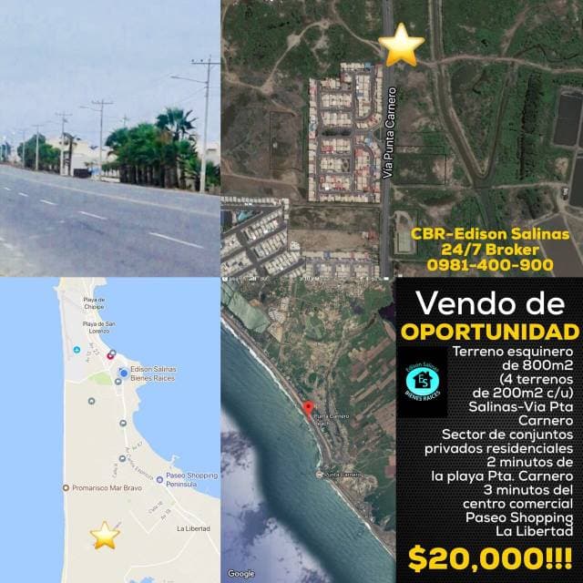 Vendo de Oportunidad Terreno de 800 m2 Cerca a Carretero Principal Via Pta Carnero Salinas - 1
