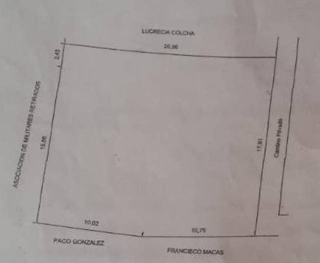 Terreno de 380 m² hubicado en guano barrio San Roque, 25000 con servicios basicos. - 1