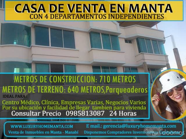CASA DE VENTA EN MANTA - 1