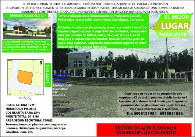 SAN MIGUEL DE CONOCOTO CONJUNTO PRIVADO ESCUELA PROFESORES ESCUELA POLITECNICA NACIONAL - 1