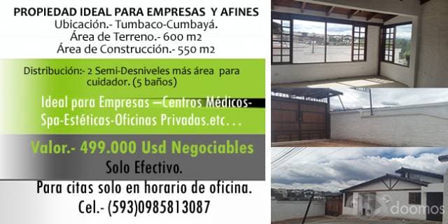 PROPIEDAD COMERCIAL - CASA - EN TUMBACO 499.000 USD NEGOCIABLES - 1